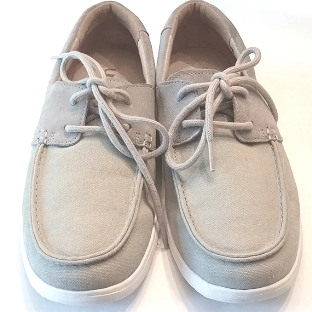 UGG Catton Boat Shoe Lace-Up Men Pewter Size 9